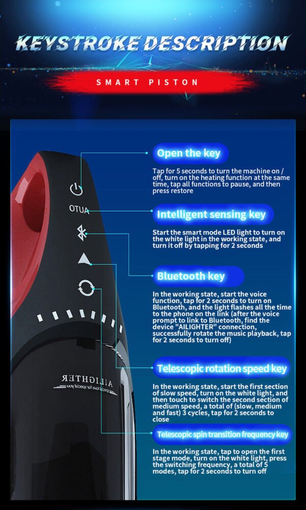 Male Masturbation Cup Automatic Masturbator Suction Cup Heating and Telescopic Rotating With Speaker Aircraft Cup - Image 3