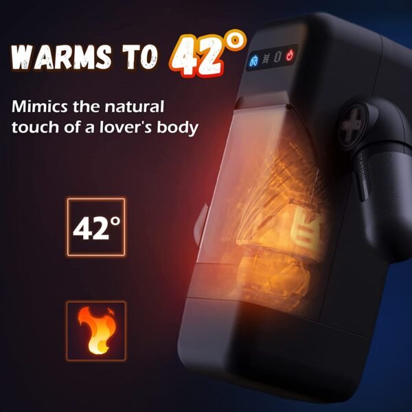 Heating Robot Masturbation Game Cup for Men Automatic Thrusting Vibrator Real Vagina Sex Toy Male Masturbators with Phone Holder - Image 3