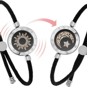 Dacida Long Distance Touch Bracelets for Couples, Vibration & Light up for Love Couples Bracelets | Long Distance Relationship Gifts for Girlfriend Bluetooth Pairing Jewelry