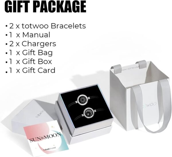 Dacida Long Distance Touch Bracelets for Couples, Vibration & Light up for Love Couples Bracelets | Long Distance Relationship Gifts for Girlfriend Bluetooth Pairing Jewelry - Image 6
