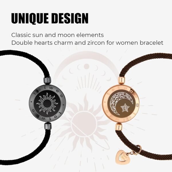 Dacida Long Distance Touch Bracelets for Couples, Vibration & Light up for Love Couples Bracelets | Long Distance Relationship Gifts for Girlfriend Bluetooth Pairing Jewelry - Image 35