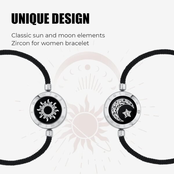 Dacida Long Distance Touch Bracelets for Couples, Vibration & Light up for Love Couples Bracelets | Long Distance Relationship Gifts for Girlfriend Bluetooth Pairing Jewelry - Image 4