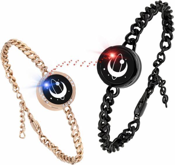 Dacida Long Distance Touch Bracelets,Couples Bracelets, Remote Smart Matching Couples Bracelet for Couples Suitable for Long Distance Relationship Girlfriend Boyfriend Passing on Love and Miss Gifts - Image 13