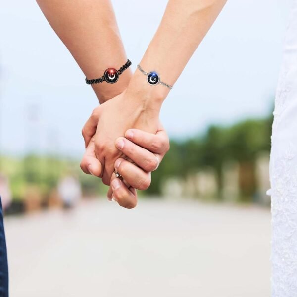 Dacida Long Distance Touch Bracelets,Couples Bracelets, Remote Smart Matching Couples Bracelet for Couples Suitable for Long Distance Relationship Girlfriend Boyfriend Passing on Love and Miss Gifts - Image 10