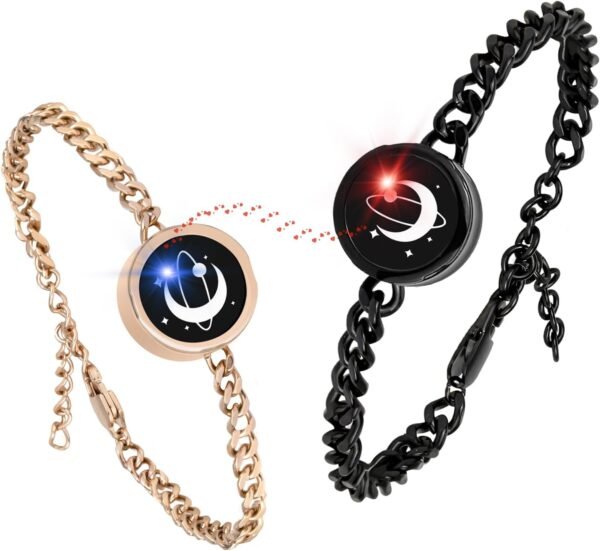 Dacida Long Distance Touch Bracelets,Couples Bracelets, Remote Smart Matching Couples Bracelet for Couples Suitable for Long Distance Relationship Girlfriend Boyfriend Passing on Love and Miss Gifts - Image 19