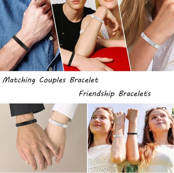Dacida Matching Couples Bracelets for Women Men Long Distance Bracelets for Couples His Hers Bracelets Relationship Bracelets Anniversary Christmas Birthday Gifts - Image 2