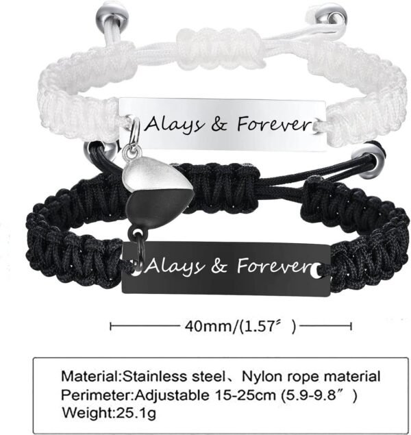 Dacida Matching Couples Bracelets for Women Men Long Distance Bracelets for Couples His Hers Bracelets Relationship Bracelets Anniversary Christmas Birthday Gifts - Image 11