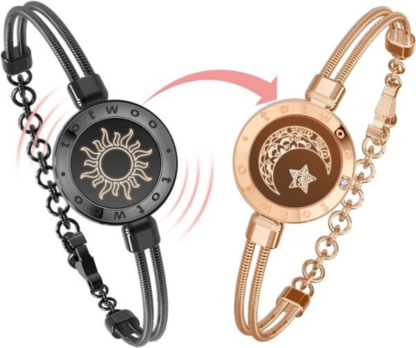 Dacida Long Distance Touch Bracelets for Couples, Vibration & Light up for Love Couples Bracelets | Long Distance Relationship Gifts for Girlfriend Bluetooth Pairing Jewelry - Image 45