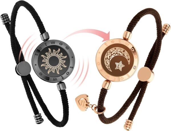 Dacida Long Distance Touch Bracelets for Couples, Vibration & Light up for Love Couples Bracelets | Long Distance Relationship Gifts for Girlfriend Bluetooth Pairing Jewelry - Image 32