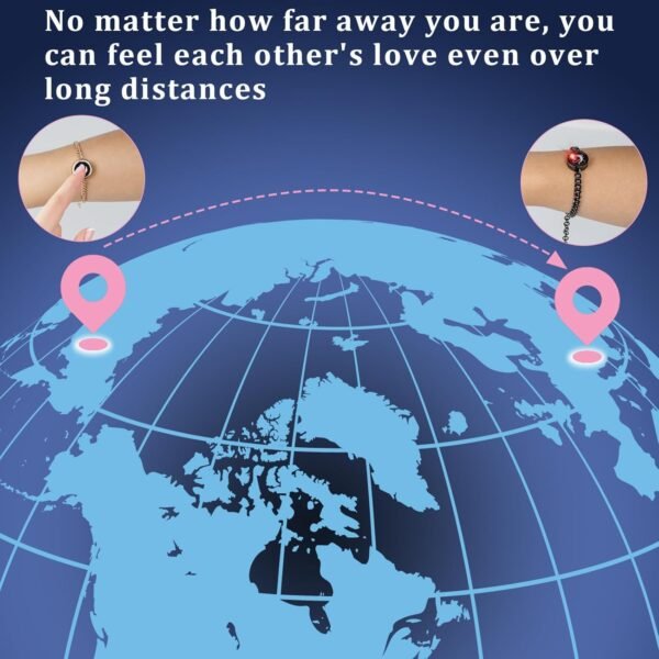 Dacida Long Distance Touch Bracelets,Couples Bracelets, Remote Smart Matching Couples Bracelet for Couples Suitable for Long Distance Relationship Girlfriend Boyfriend Passing on Love and Miss Gifts - Image 14