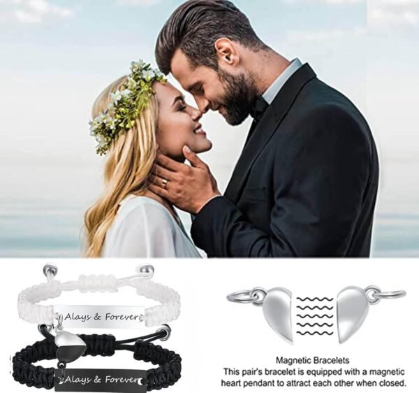 Dacida Matching Couples Bracelets for Women Men Long Distance Bracelets for Couples His Hers Bracelets Relationship Bracelets Anniversary Christmas Birthday Gifts - Image 10