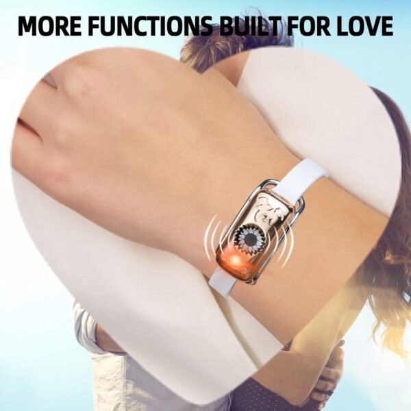 Dacida Long Distance Touch Bracelets, Send SOS SMS, Remote Smart Connection Vibration & Light Up Bracelet for Relationship Couples Girlfriend Boyfriend Family Passing on Love & Miss Gifts Jewelry Black Gold - Image 5
