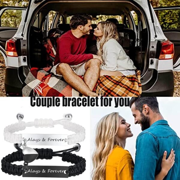 Dacida Matching Couples Bracelets for Women Men Long Distance Bracelets for Couples His Hers Bracelets Relationship Bracelets Anniversary Christmas Birthday Gifts - Image 9