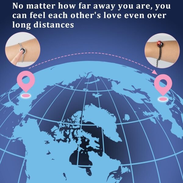 Dacida Long Distance Touch Bracelets,Couples Bracelets, Remote Smart Matching Couples Bracelet for Couples Suitable for Long Distance Relationship Girlfriend Boyfriend Passing on Love and Miss Gifts - Image 26