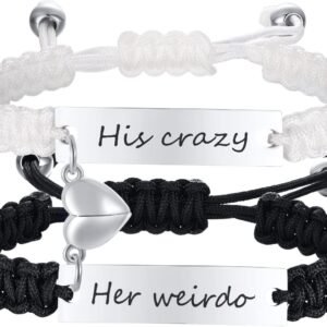 Dacida Matching Couples Bracelets for Women Men Long Distance Bracelets for Couples His Hers Bracelets Relationship Bracelets Anniversary Christmas Birthday Gifts