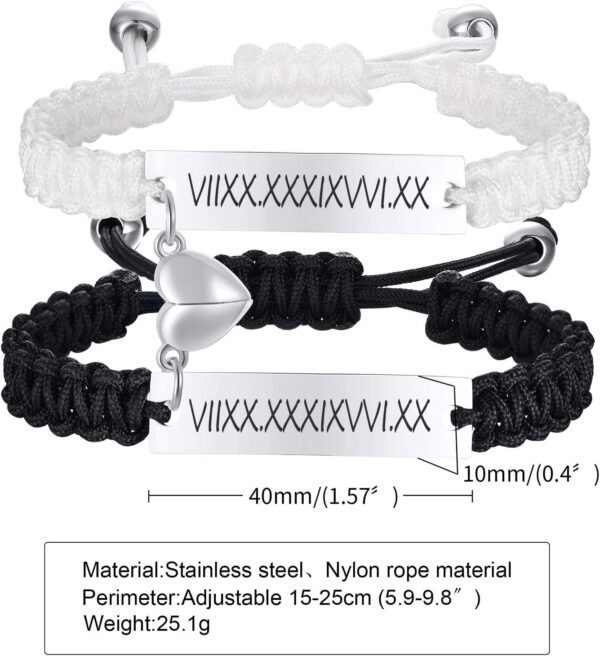 Dacida Matching Couples Bracelets for Women Men Long Distance Bracelets for Couples His Hers Bracelets Relationship Bracelets Anniversary Christmas Birthday Gifts - Image 6