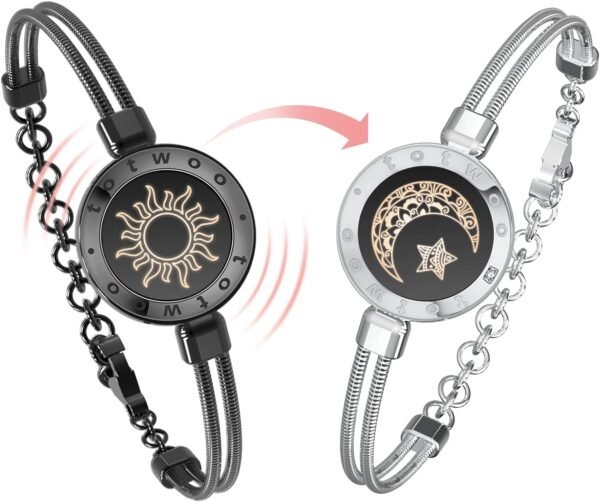 Dacida Long Distance Touch Bracelets for Couples, Vibration & Light up for Love Couples Bracelets | Long Distance Relationship Gifts for Girlfriend Bluetooth Pairing Jewelry - Image 13