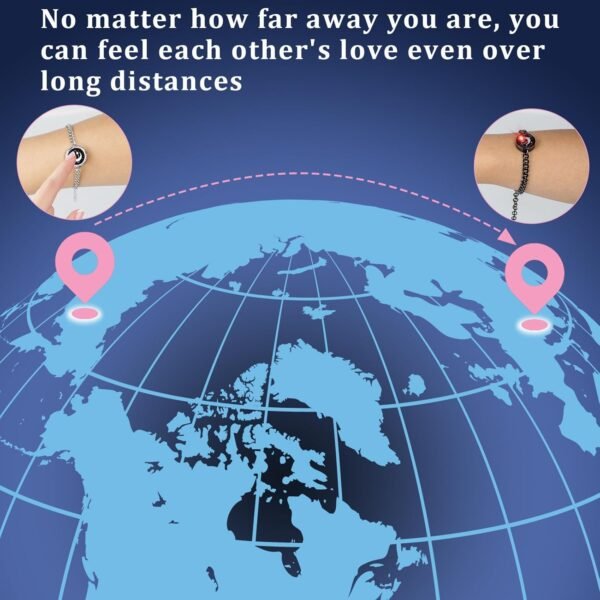Dacida Long Distance Touch Bracelets,Couples Bracelets, Remote Smart Matching Couples Bracelet for Couples Suitable for Long Distance Relationship Girlfriend Boyfriend Passing on Love and Miss Gifts - Image 8
