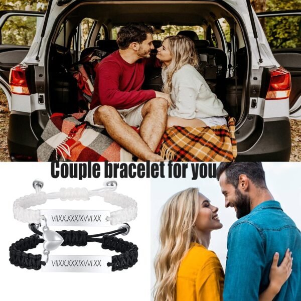Dacida Matching Couples Bracelets for Women Men Long Distance Bracelets for Couples His Hers Bracelets Relationship Bracelets Anniversary Christmas Birthday Gifts - Image 5